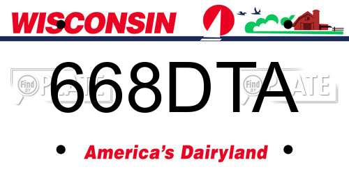 668DTA Wisconsin License Plate