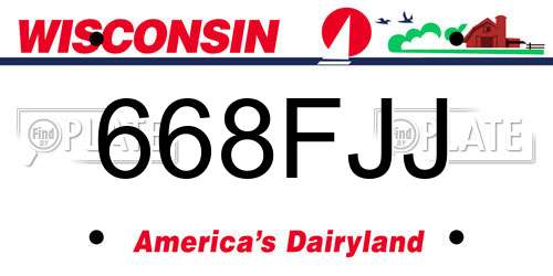 668FJJ Wisconsin License Plate