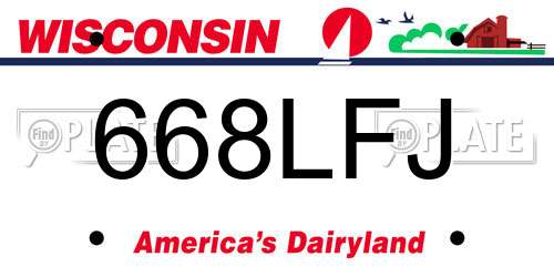668LFJ Wisconsin License Plate