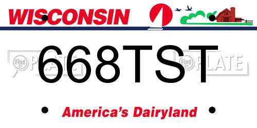 668TST Wisconsin License Plate