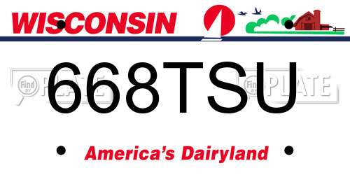 668TSU Wisconsin License Plate