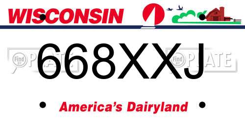 668XXJ Wisconsin License Plate