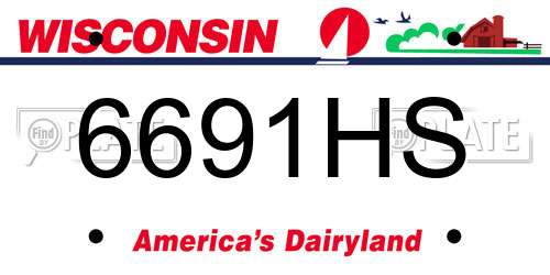 6691HS Wisconsin License Plate