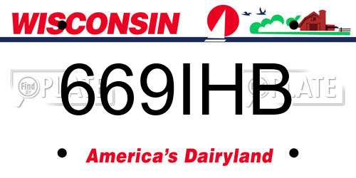 669IHB Wisconsin License Plate