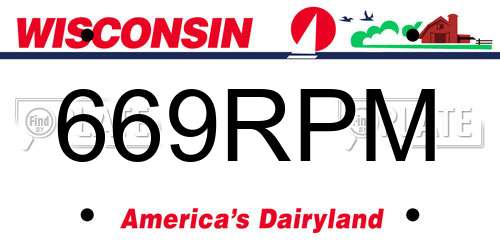 669RPM Wisconsin License Plate