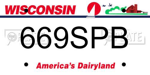 669SPB Wisconsin License Plate