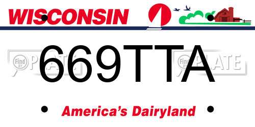 669TTA Wisconsin License Plate