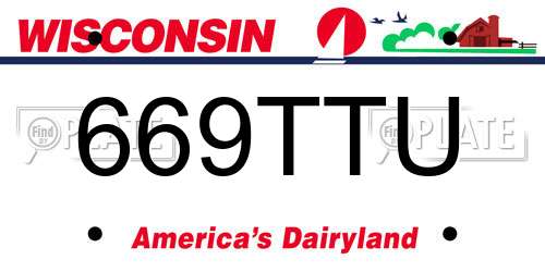 669TTU Wisconsin License Plate