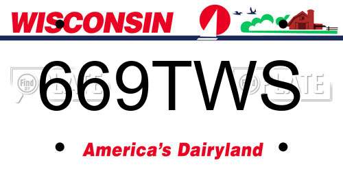 669TWS Wisconsin License Plate