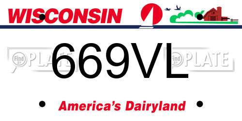 669VL Wisconsin License Plate