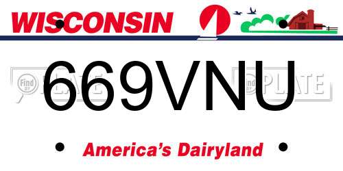 669VNU Wisconsin License Plate