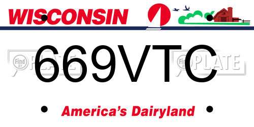 669VTC Wisconsin License Plate
