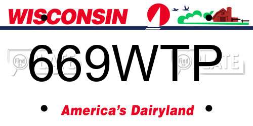 669WTP Wisconsin License Plate