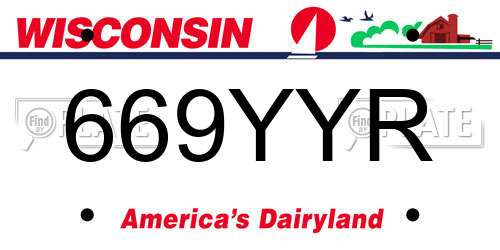 669YYR Wisconsin License Plate