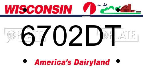 6702DT Wisconsin License Plate