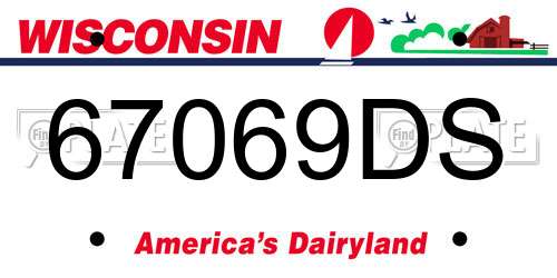 67069DS Wisconsin License Plate