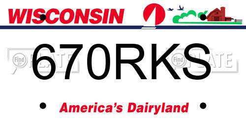 670RKS Wisconsin License Plate