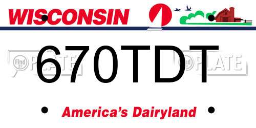 670TDT Wisconsin License Plate