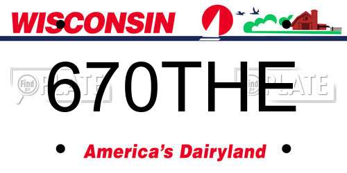 670THE Wisconsin License Plate