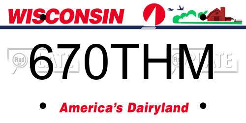 670THM Wisconsin License Plate