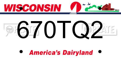 670TQ2 Wisconsin License Plate