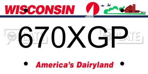 670XGP Wisconsin License Plate