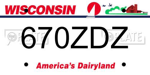 670ZDZ Wisconsin License Plate