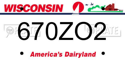 670ZO2 Wisconsin License Plate