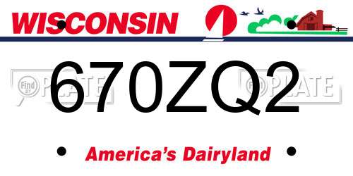 670ZQ2 Wisconsin License Plate