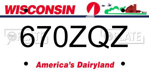 670ZQZ Wisconsin License Plate