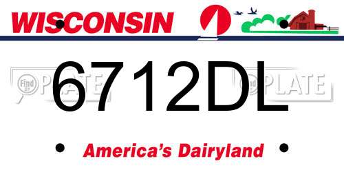 6712DL Wisconsin License Plate