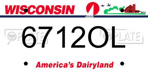 6712OL Wisconsin License Plate