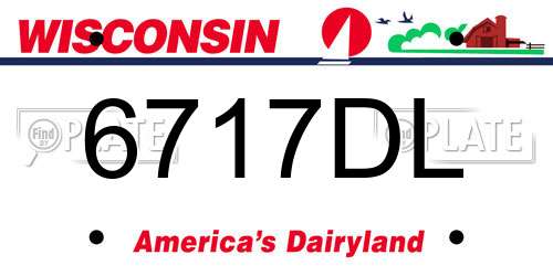 6717DL Wisconsin License Plate