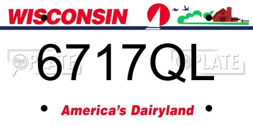 6717QL Wisconsin License Plate