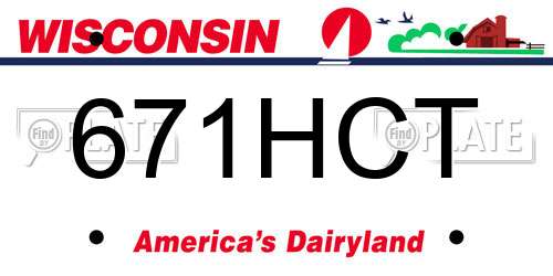 671HCT Wisconsin License Plate
