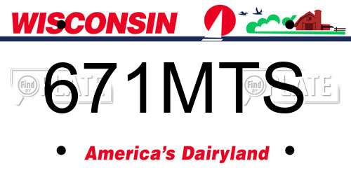 671MTS Wisconsin License Plate