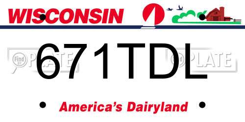 671TDL Wisconsin License Plate