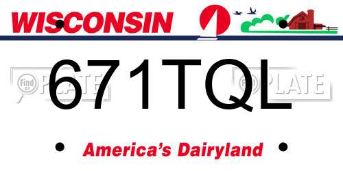 671TQL Wisconsin License Plate