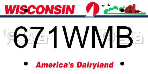 671WMB Wisconsin License Plate