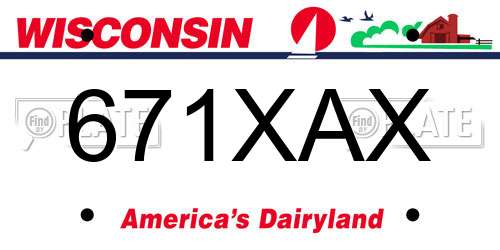 671XAX Wisconsin License Plate
