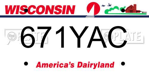 671YAC Wisconsin License Plate