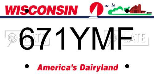 671YMF Wisconsin License Plate