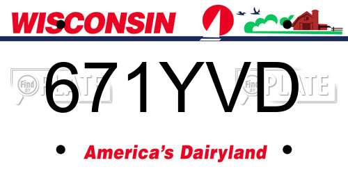 671YVD Wisconsin License Plate