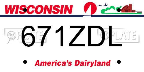 671ZDL Wisconsin License Plate