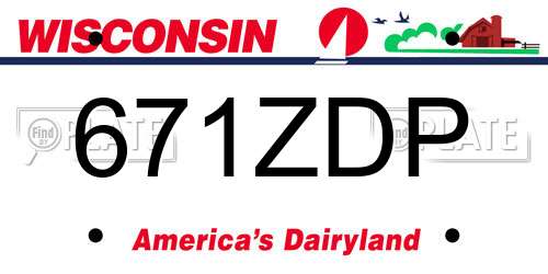 671ZDP Wisconsin License Plate