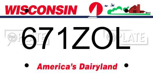 671ZOL Wisconsin License Plate