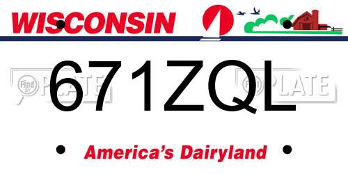 671ZQL Wisconsin License Plate