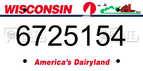 6725154 Wisconsin License Plate