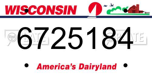 6725184 Wisconsin License Plate