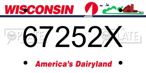 67252X Wisconsin License Plate